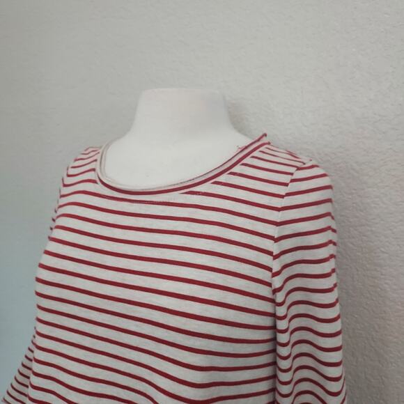 Deletta Red & White Striped Blouse with Bell Sleeves Size S - Picture 5 of 11